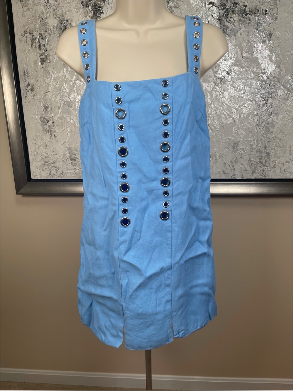 ALEXIS Micaela Silver Grommet Blue Mini Dress Size XS - Picture 3 of 7